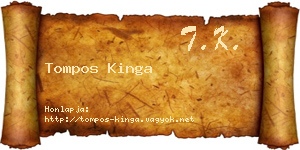 Tompos Kinga névjegykártya